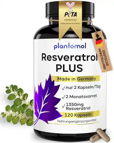 Resveratrol Kapseln plantomol 120 Kapseln mit 1350mg Trans-Resveratrol