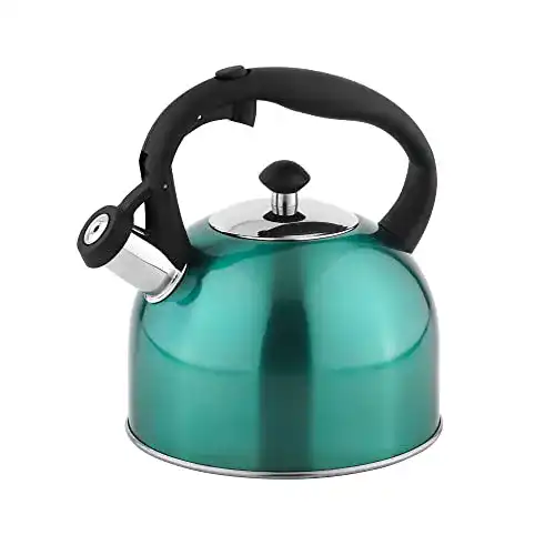 Wasserkessel von Amazon Basics aus Edelstahl, 2,3 l, blaugrün