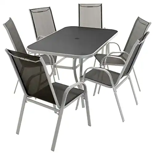 Gartentisch mit Stühlen Nexos Trading 7-teiliges Gartenmöbel-Set