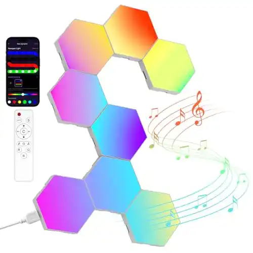 Sechseck-Wandleuchte Kangtaixin Hexagon LED 8 Stück RGB Panels