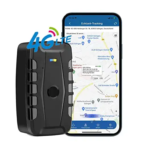 4G GPS Tracker für Auto – Wasserdichter Fahrzeug-Tracker mit 20000mAh Batterie