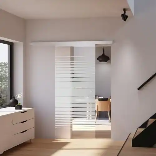 Glasschiebetür Inova 880 x 2035 mm mit Streifen Design
