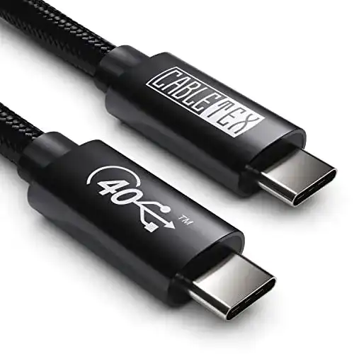 Thunderbolt 3 Kabel Cabletex 2m USB 4 Gen3x2 für Monitore