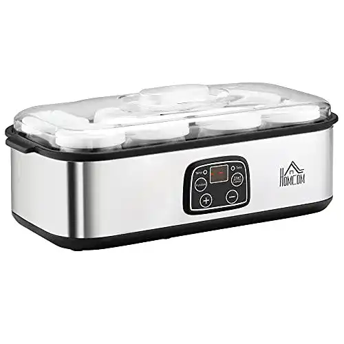 Joghurtbereiter von HOMCOM mit LCD-Display und 25W Leistung