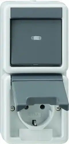 Gira 017630 Schuko Wechsel Kombination senkrecht grau