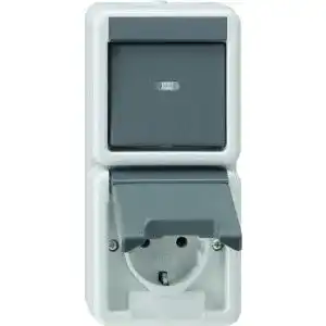 Gira 017630 Schuko Wechsel Kombination senkrecht grau