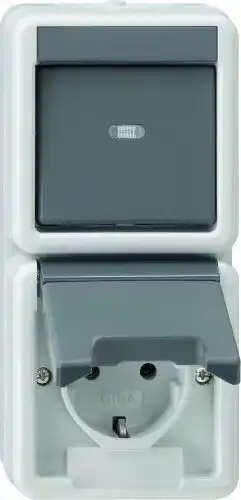 Gira 017630 Schuko Wechsel Kombination senkrecht grau