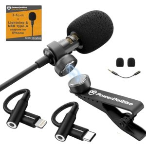 Ansteckmikrofon PowerDeWise Lavalier Mikrofon für Audioaufnahmen