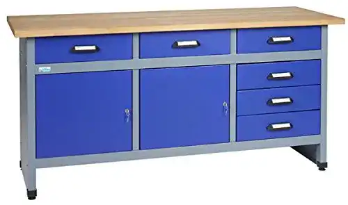 Werkbank Küpper 12177 mit 6 Schubladen und 2 Türen, 170x84x60 cm