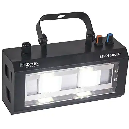 Stroboskop Ibiza STROBE40LED mit 2x20W LED-Lichtern in Schwarz