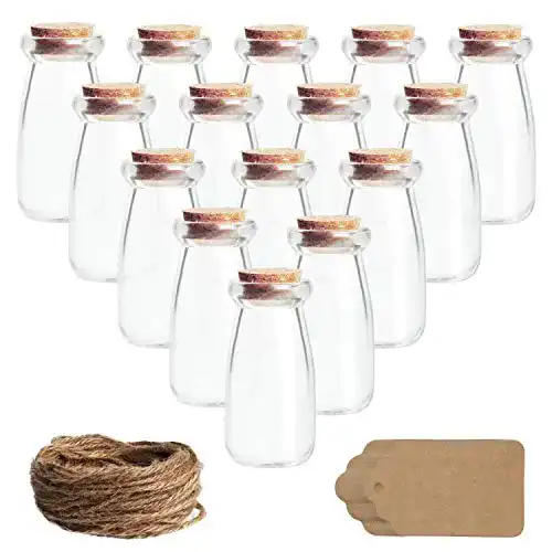 Mini Glasflaschen mit Korken von Belle Vous im 30er Pack