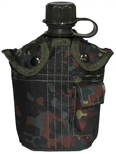 Feldflasche MFH US Style Kantine im Flecktarn Design