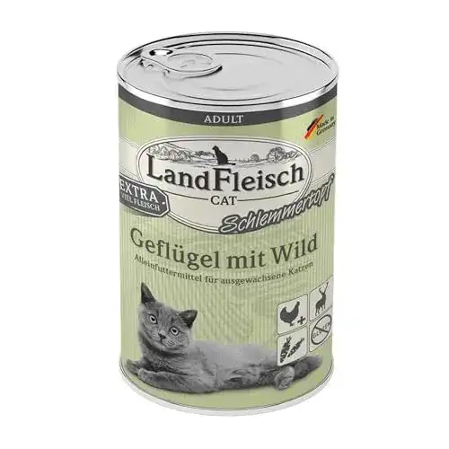 Landfleisch Katzenfutter Geflügel und Wild 400g Dose