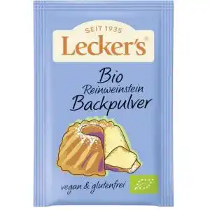 Backpulver Lecker Bio Reinweinstein 6×84 g für Backwaren