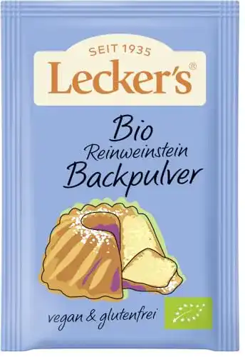 Backpulver Lecker Bio Reinweinstein 6×84 g für Backwaren