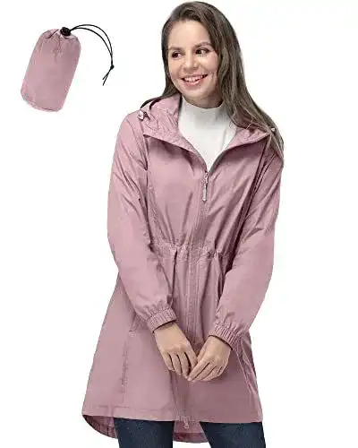 Regenjacke für Damen von 33,000ft Dünn, wasserdicht und faltbar
