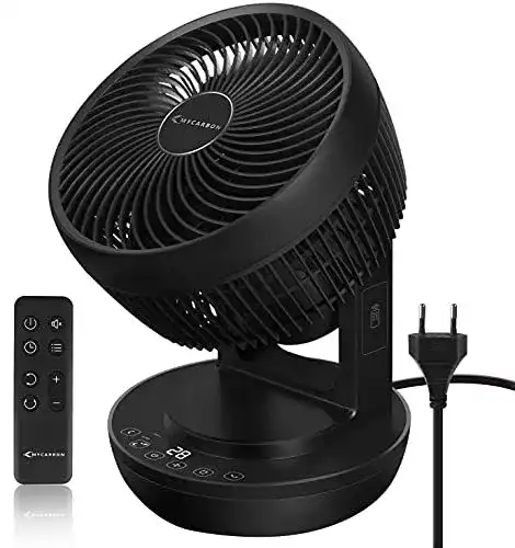 Tischventilator MYCARBON mit Fernbedienung und ECO-Modus