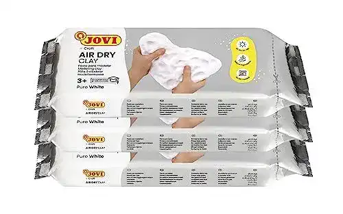 Jovi Air Dry Modelliermasse, gebrauchsfertig und lufttrocknend, 3x 500g