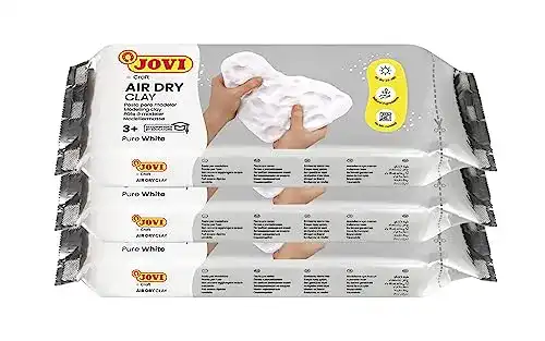 Jovi Air Dry Modelliermasse, gebrauchsfertig und lufttrocknend, 3x 500g