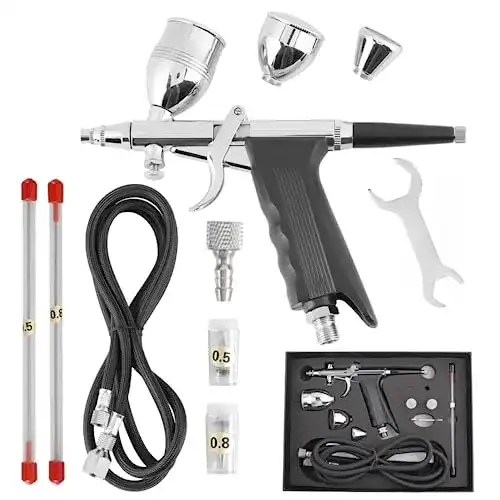 Airbrushpistole WDMJxar Airbrush Kit mit Schwerkraftsystem