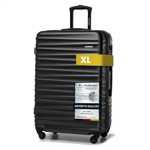 Wittchen Reisekoffer Rollkoffer Trolley in Schwarz, großer Koffer
