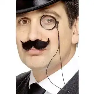 Monokel Smiffys 99672 mit Kordel in Schwarz