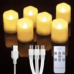LED Teelichter mit Fernbedienung und wiederaufladbarem Akku