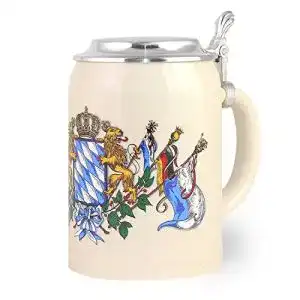 Steinkrug mit Zinndeckel aus Bayern Bierkrug 0,5 Liter