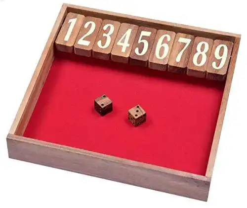 Shut the Box Logoplay Jackpot XL Klappenspiel und Würfelspiel
