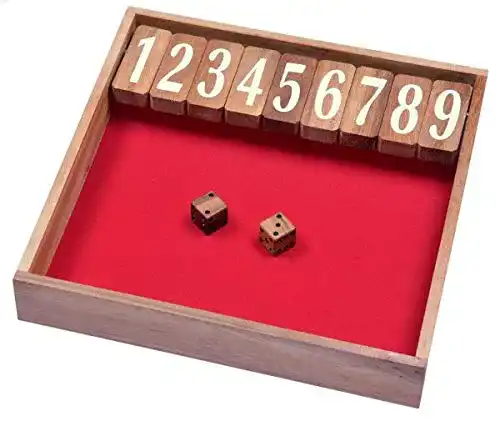 Shut the Box Logoplay Jackpot XL Klappenspiel und Würfelspiel
