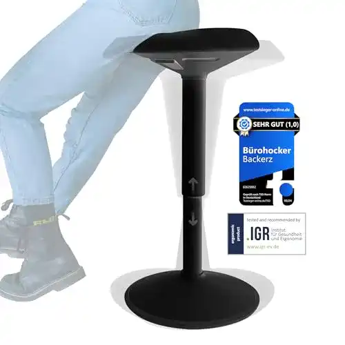 Wobble-Hocker Backerz Ergonomischer Bürohocker mit Höhenverstellung 55-80 cm