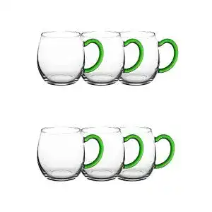 Rotweingläser Novaliv 6er Set mit grünem Henkel 250 ml