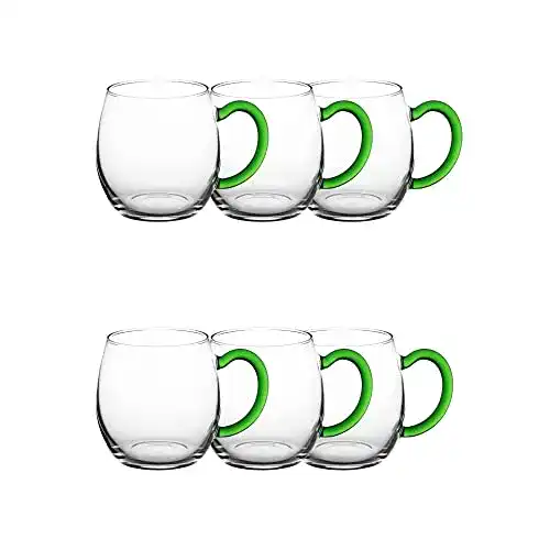 Rotweingläser Novaliv 6er Set mit grünem Henkel 250 ml