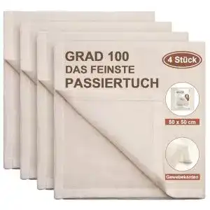 Passiertuch Efond, 4 Stück 50×50 cm aus reiner Baumwolle