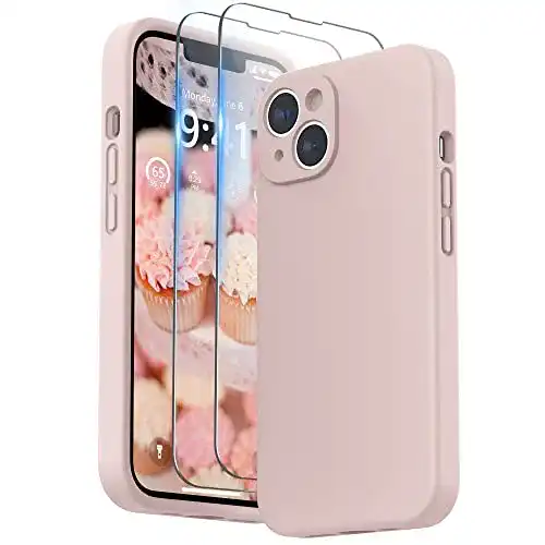 Surphy Hülle für iPhone 14 Plus Silikon mit Displayschutzfolie