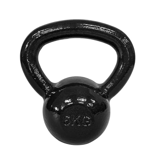 Kettlebell von Amazon Basics, Gusseisen, 6 kg, Schwarz
