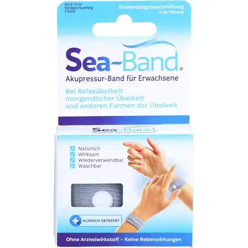 Sea-Band Akupressurband gegen Seekrankheit für Erwachsene, 2 Stück