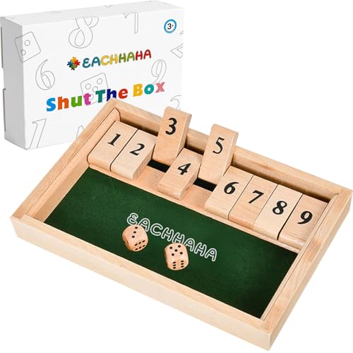 Shut the Box Eachhaha 9er Klappbrett Spiel klassisches Würfelspiel