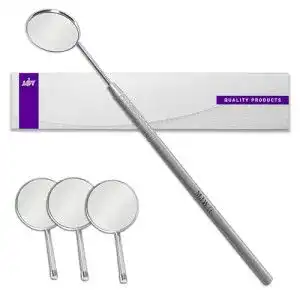 Zahnarztspiegel MJW Dentalspiegel mit 3 austauschbaren Spiegelköpfen