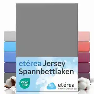 Spannbettlaken 90×200 etérea Jersey in Grau Hochwertige Qualität