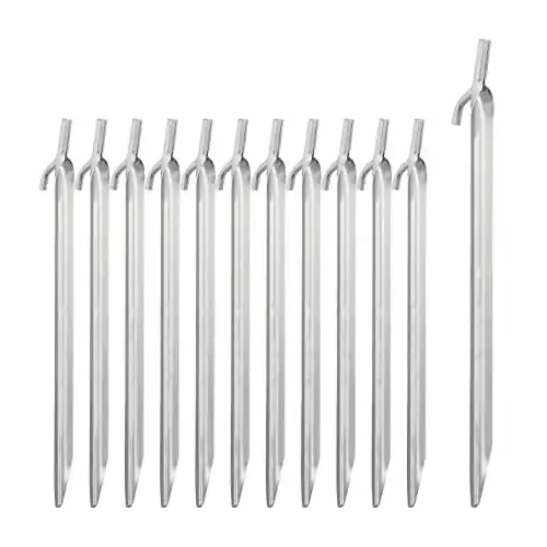 Zeltheringe Relaxdays 12er Set für harte Böden aus verzinktem Stahl