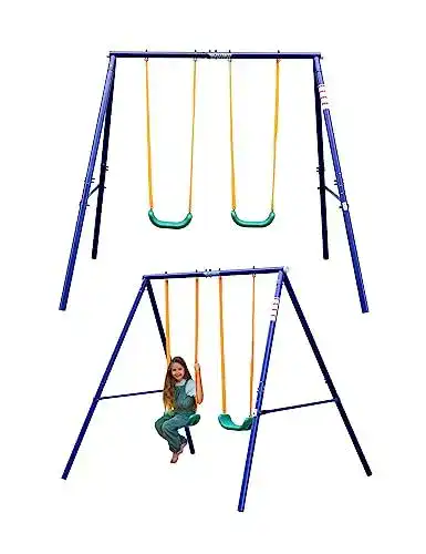 Doppelschaukel MUWO Spielgerüst mit Einzelschaukel für Kinder