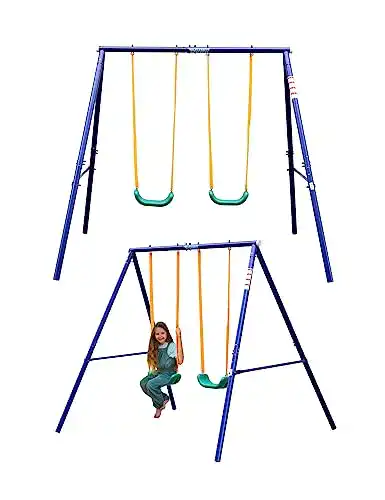 Doppelschaukel MUWO Spielgerüst mit Einzelschaukel für Kinder