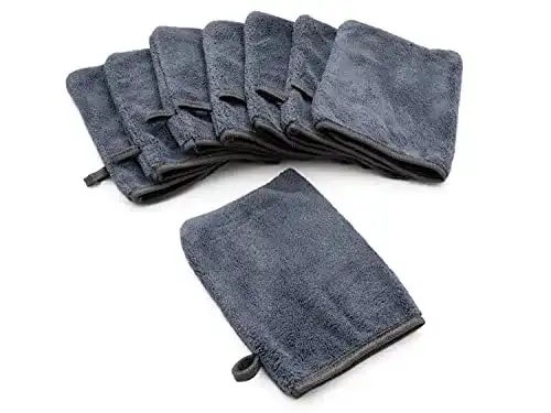 Mikrofaser-Waschlappen YSN Home Collection in Grau, 8 Stück, 16×21 cm