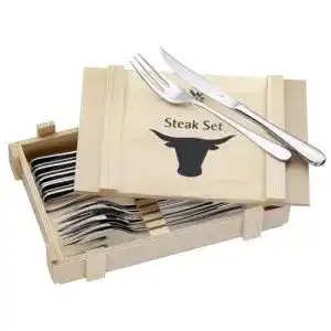 WMF Steakbesteck 12-teilig für 6 Personen in Holzkiste
