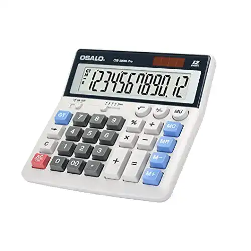 Taschenrechner mit großen Tasten und 12-stelligem Display