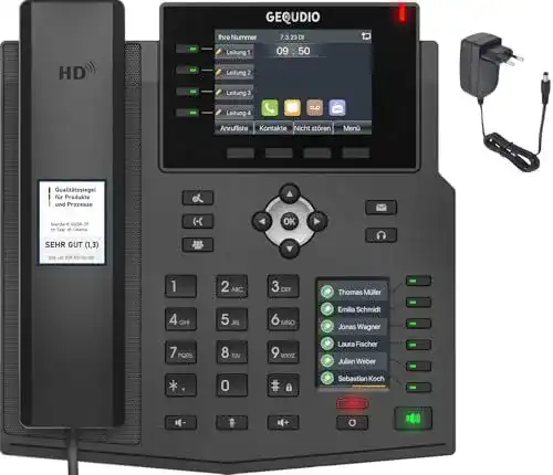 IP-Telefon GEQUDIO GX5+ Set mit Netzteil und Anleitung