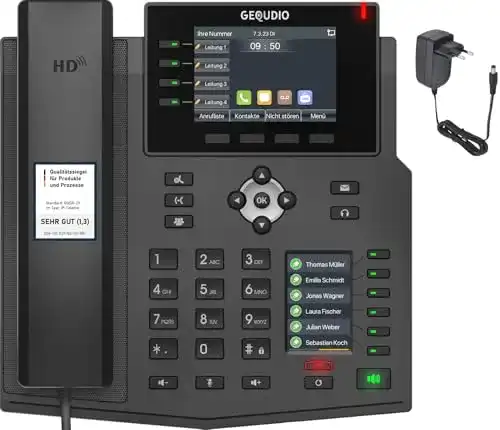 IP-Telefon GEQUDIO GX5+ Set mit Netzteil und Anleitung