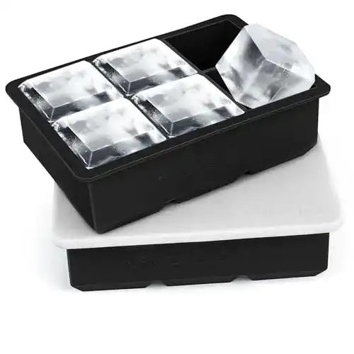 Eiswürfelform mit Deckel aus Silikon, große XXL Eiswürfel, 2er Pack