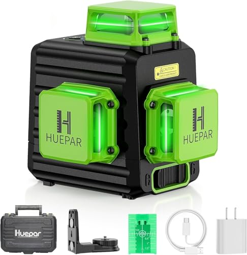 Kreuzlinienlaser mit Stativ von Huepar 3 x 360 Grad